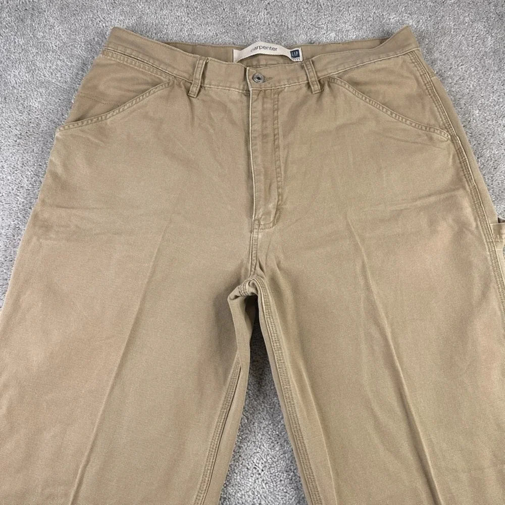 VINTAGE Gap Pants Mens 38x32 Brown Canvas Carpenter Baggy Skater Work Industrial